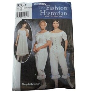 Simplicity 9769 Fashion Historian Martha McCain Cut But Complete Drawers Corset